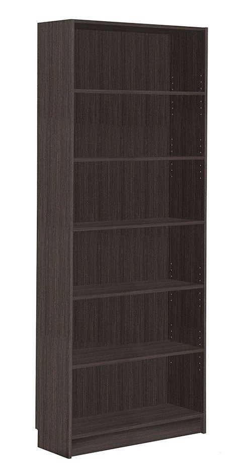 Charley Espresso Wood 6-Tier Bookshelf