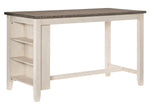 Timbre 2-Tone Wood Counter Height Table with 3 Shelves