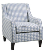 Fischer Blue Pattern Fabric Accent Chair