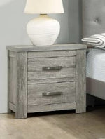 Alyx Contemporary Grey Wood 2-Drawer Nightstand