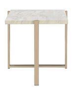 Feit Faux Marble/Gold Finish Metal End Table