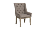 Vermillion 2 Neutral-Tone Fabric/Oak Wood Arm Chairs