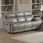 Estella Gray Leather Gel Manual Recliner Sofa