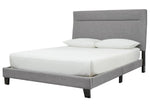 Adelloni Gray Fabric Queen Platform Bed