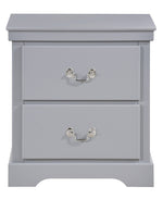 Seabright Gray Wood 2-Drawer Nightstand