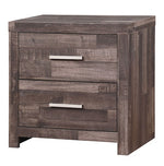 Juniper Dark Oak Plank Pattern Wood Nightstand