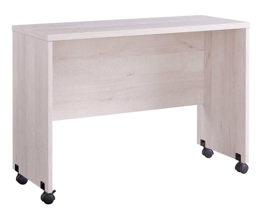 Simonetta White Oak Wood Desk with Wheels