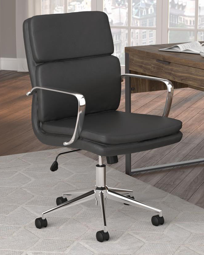 Destin Black Leatherette/Metal Adjustable Office Chair