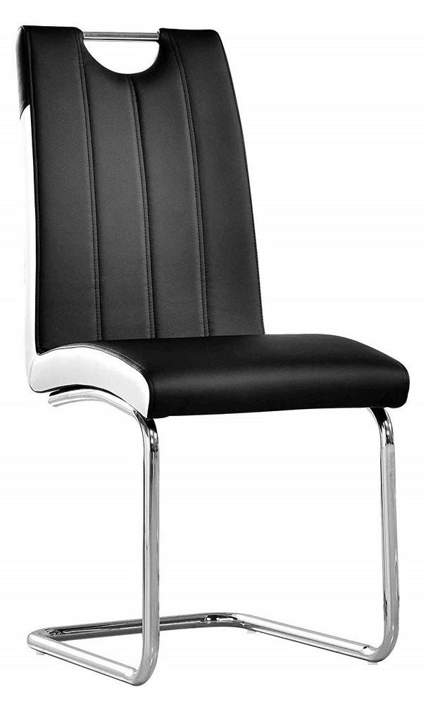 Melrose 2 Black Faux Leather Side Chairs