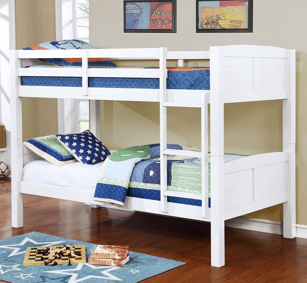 Ernestina White Wood Convertible Twin/Twin Bunk Bed