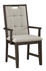 Rathdrum 2 Gray Fabric/Dark Oak Wood Arm Chairs