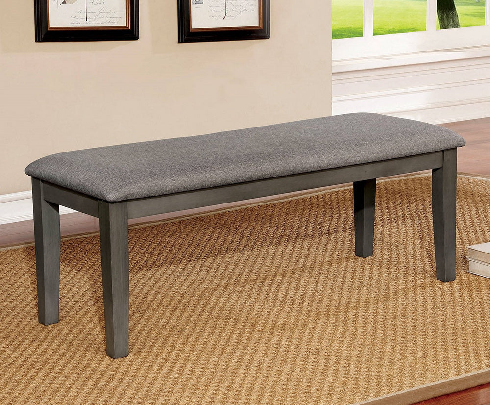 Hillsview Gray Wood/Upholstered Bench