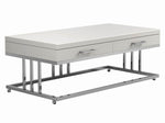 Idalia Glossy White Wood/Chrome Metal Coffee Table