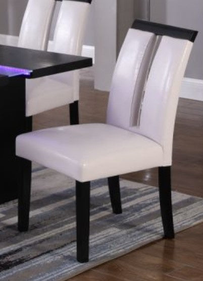 Justine 2 White Faux Leather/Wood Side Chairs