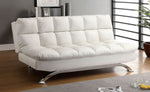 Aristo White Leatherette Futon Sofa