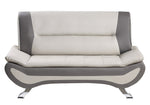 Veloce Beige/Gray Faux Leather Loveseat