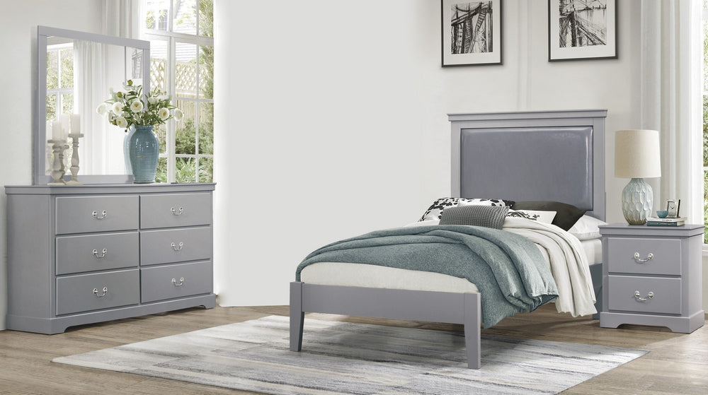 Seabright 4-Pc Gray Wood Twin Bedroom Set