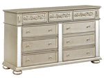 Heidi Metallic Platinum Wood 9-Drawer Dresser