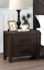 Hayley Dark Brown Wood 2-Drawer Nightstand