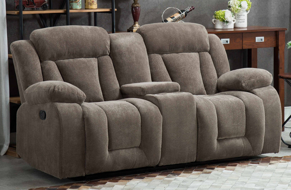 Amabel Tan Fabric Manual Recliner Loveseat