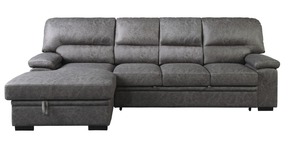 Michigan 2-Pc Dark Gray LAF Sectional with Pull-Out Bed