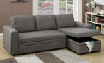 Assunta Ash Black Polyfiber RAF Sectional with Pull-Out Bed