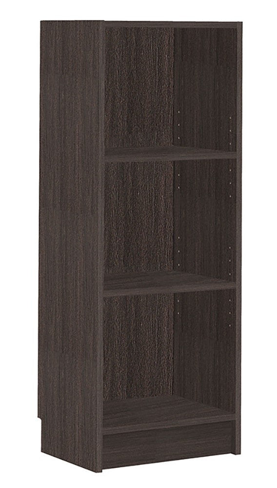 Perlita Espresso Wood 3-Tier Narrow Bookshelf