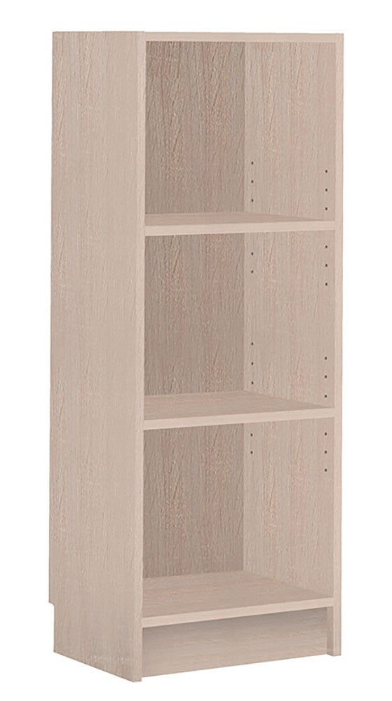 Perlita Natural Wood 3-Tier Narrow Bookshelf