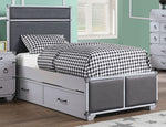 Orchest Gray PU Leather/Wood Twin Platform Bed with Trundle