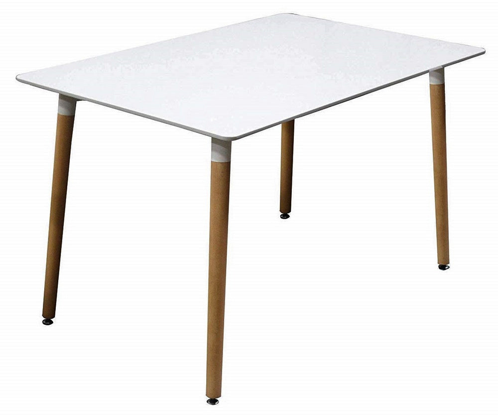 Giselle White Wood Rectangular Dining Table