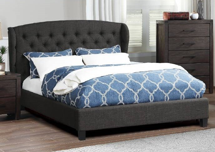 Sonya Charcoal Polyfiber Tufted Queen Bed