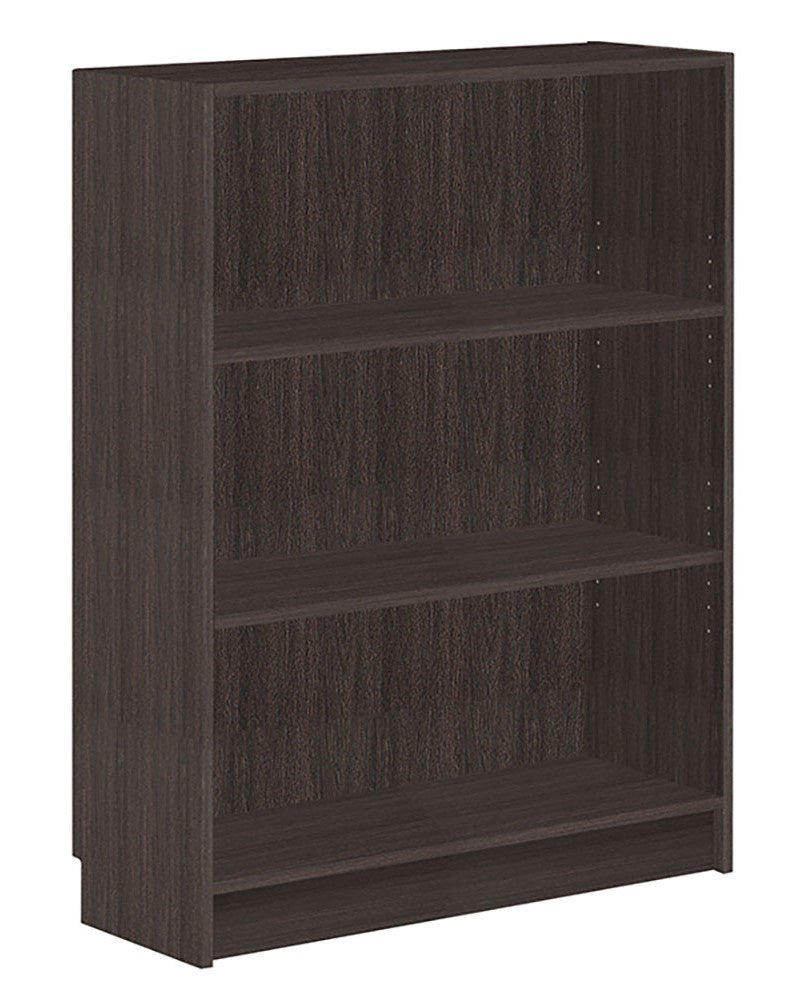 Perlita Espresso Wood 3-Tier Wide Bookshelf