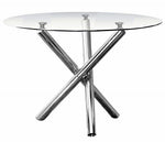 Shiloh Clear Glass/Chrome Metal Dining Table