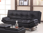 Angelica Black PU Leather Futon Sofa Bed