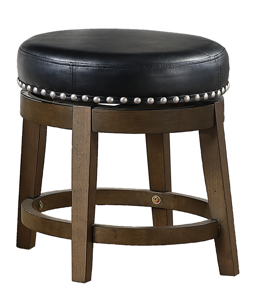 Westby 2 Black Bi-Cast Vinyl/Brown Wood Stools