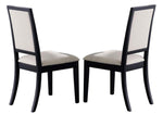 Louise 2 Cream Fabric/Black Wood Side Chairs