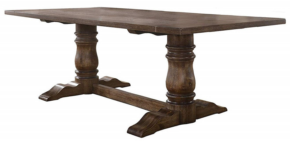 Ellen Antique Natural Oak Wood Dining Table