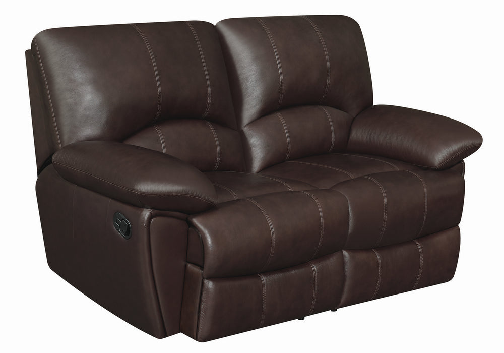 Clifford Chocolate Leather Manual Recliner Loveseat