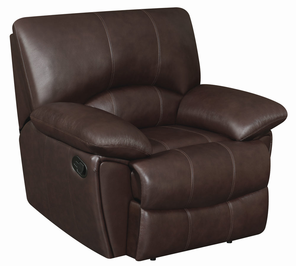 Clifford Chocolate Leather Manual Recliner