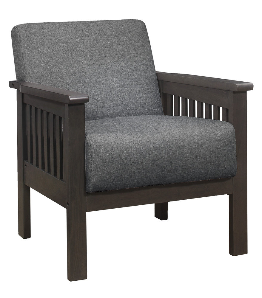 Lewiston Gray Linen Like Fabric Accent Chair