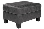 Venaldi Gunmetal Faux Leather Ottoman