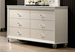 Allie Pearl White Wood 6-Drawer Dresser