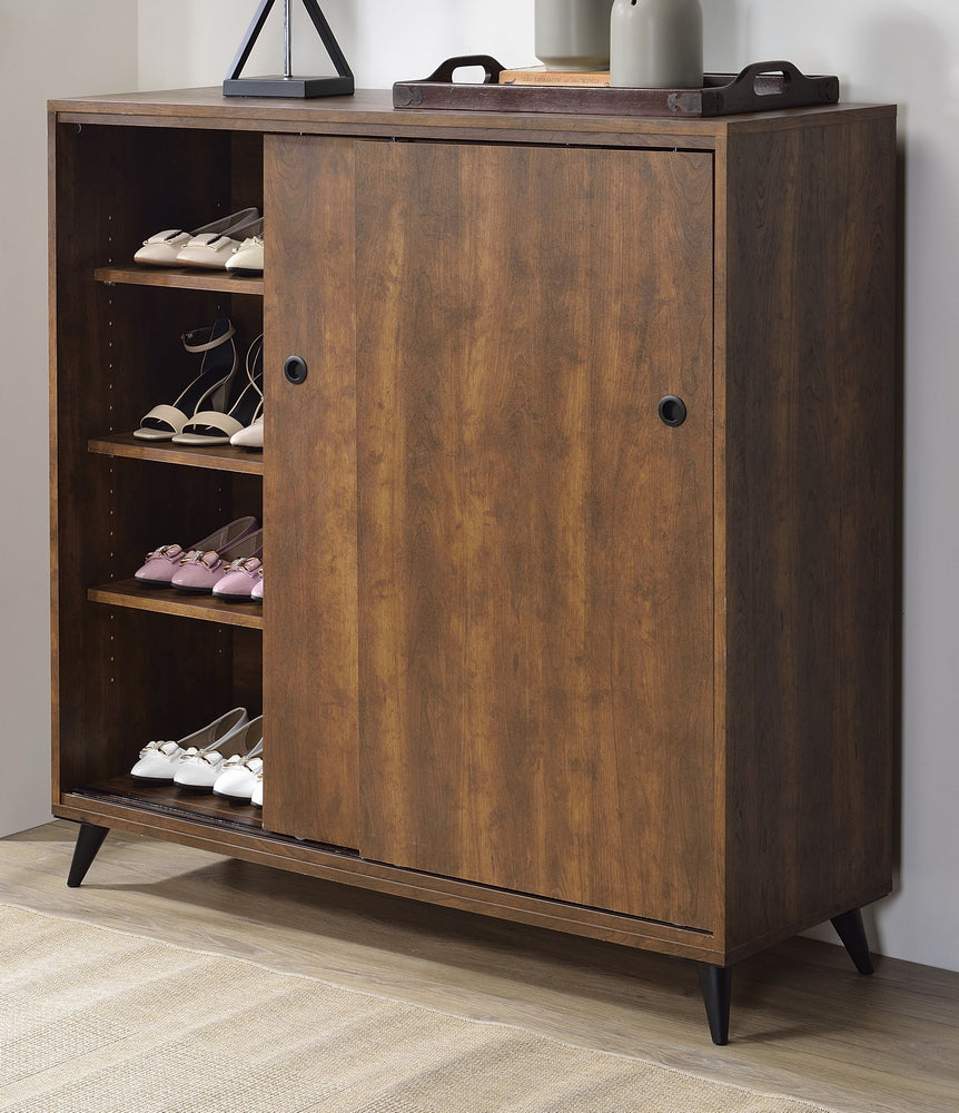 Waina Oak Wood Cabinet with 2 Sliding Doors & Adjustable Shelves