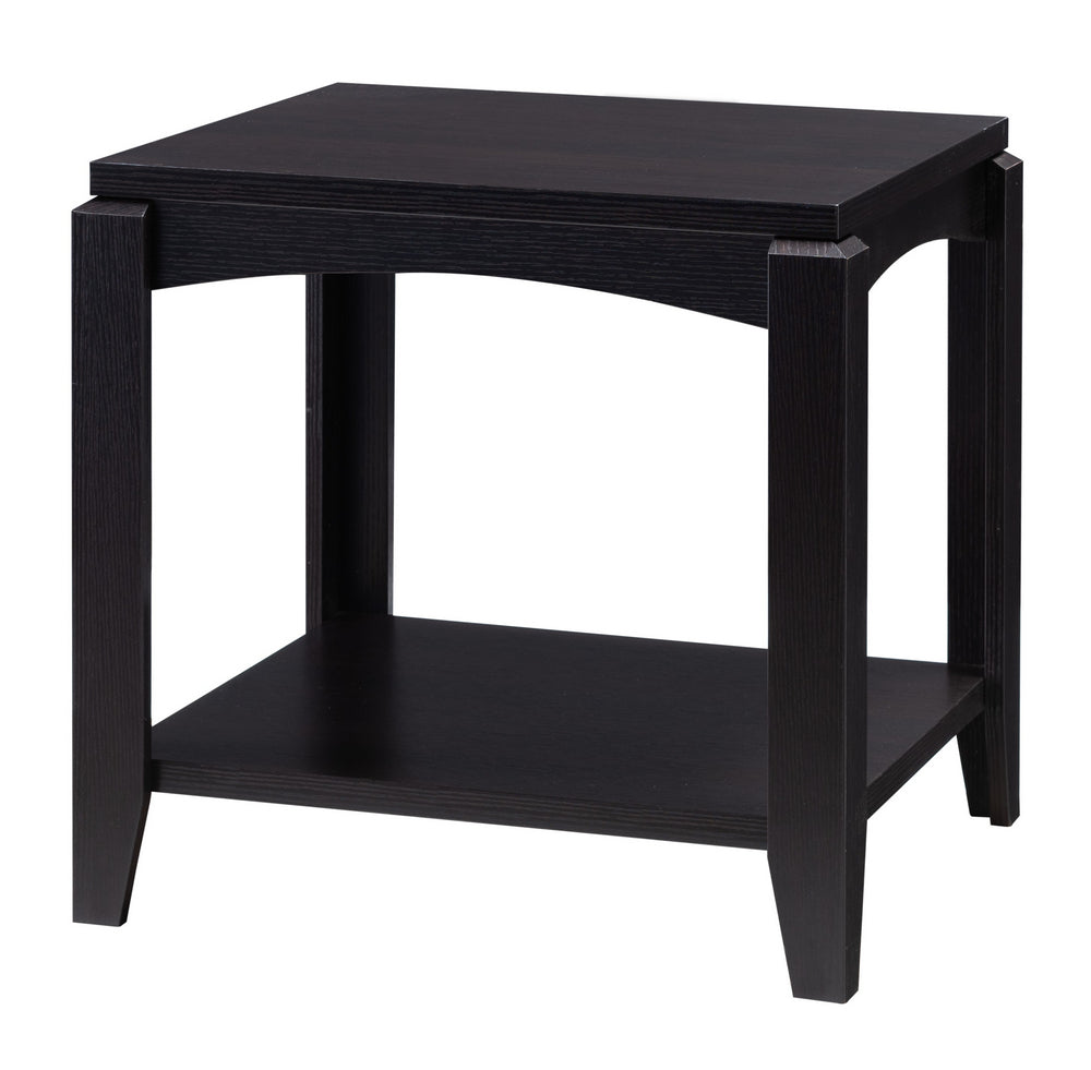 Renita Red Cocoa Wood End Table with Shelf