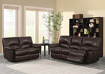 Clifford 2-Pc Chocolate Leather Manual Recliner Sofa Set