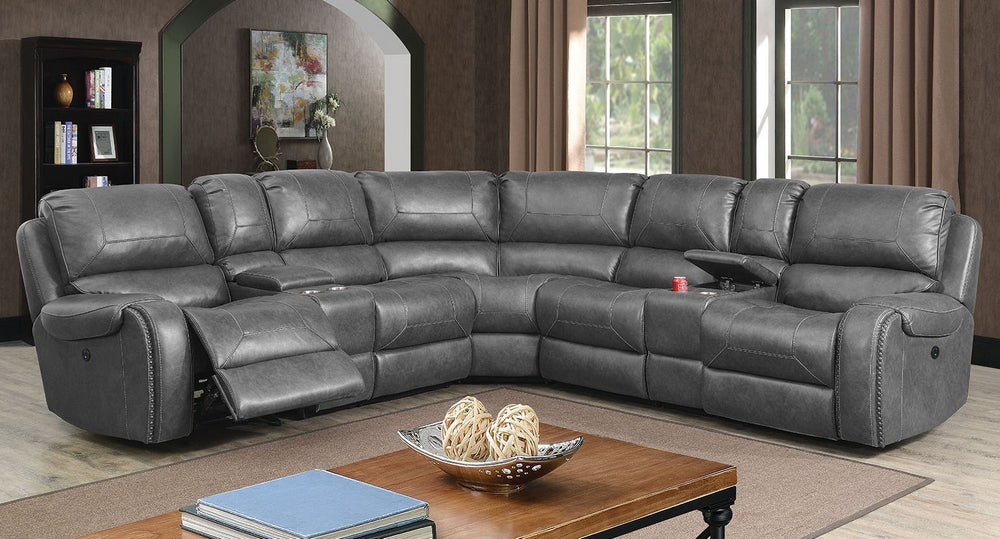 Joanne 3-Pc Gray Power Recliner Sectional Sofa