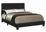 Mauve Black Leatherette Upholstered Full Platform Bed