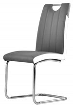 Melrose 2 Grey/White Faux Leather Side Chairs