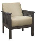 Lewiston Light Brown Linen Like Fabric Accent Chair