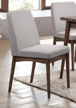 Anise 2 Light Grey Fabric/Brown Wood Side Chairs